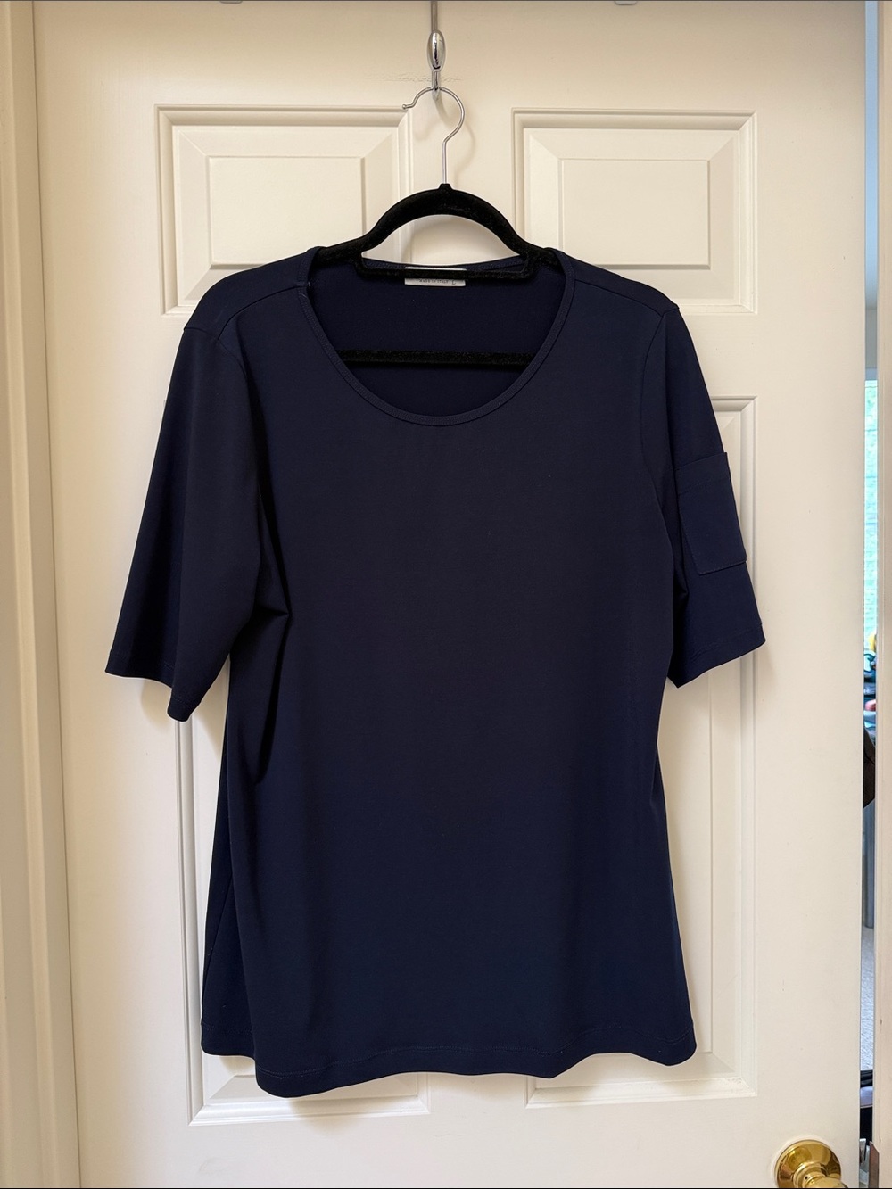 Anatomie Navy Blue Scoop Neck Travel Tee Shirt Short Sleeve Size Large